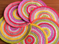 Hooks and Loops Colourful Round Crochet Placemats